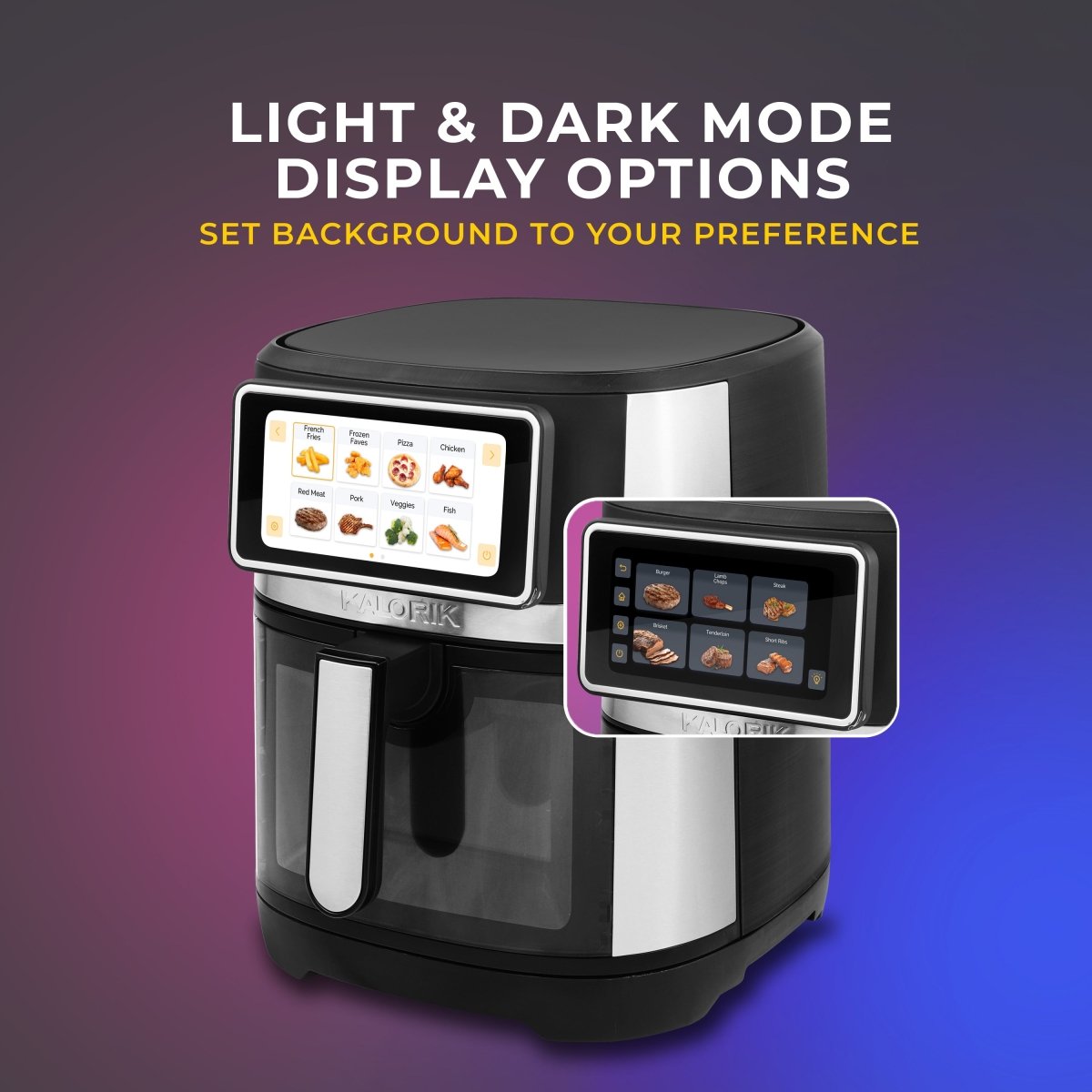 Kalorik VIVID Touch 7 Quart Heißluftfritteuse mit Fenster