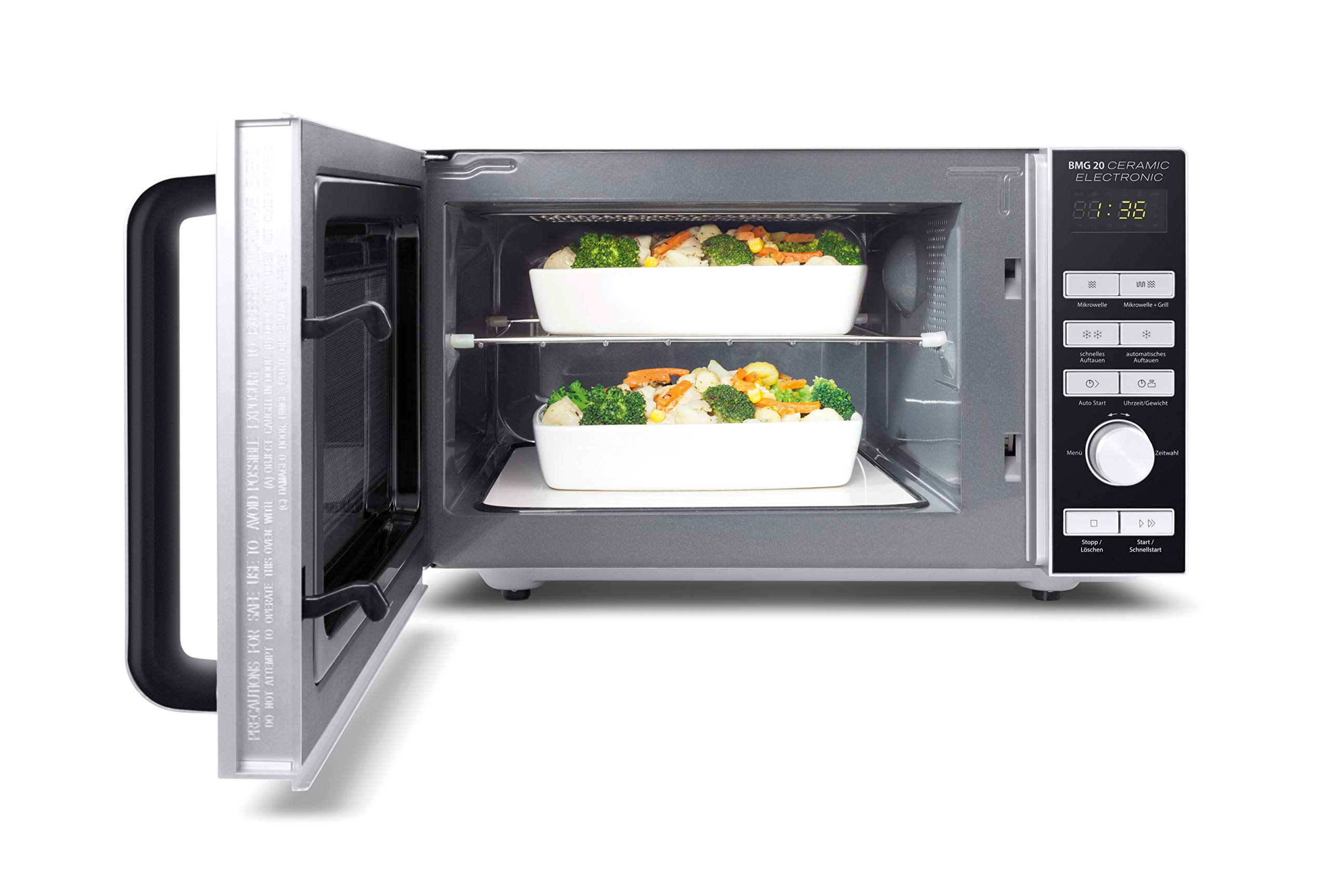 Caso BMG20 Ceramic Mikrowelle mit Grill 20L 800W Schwarz