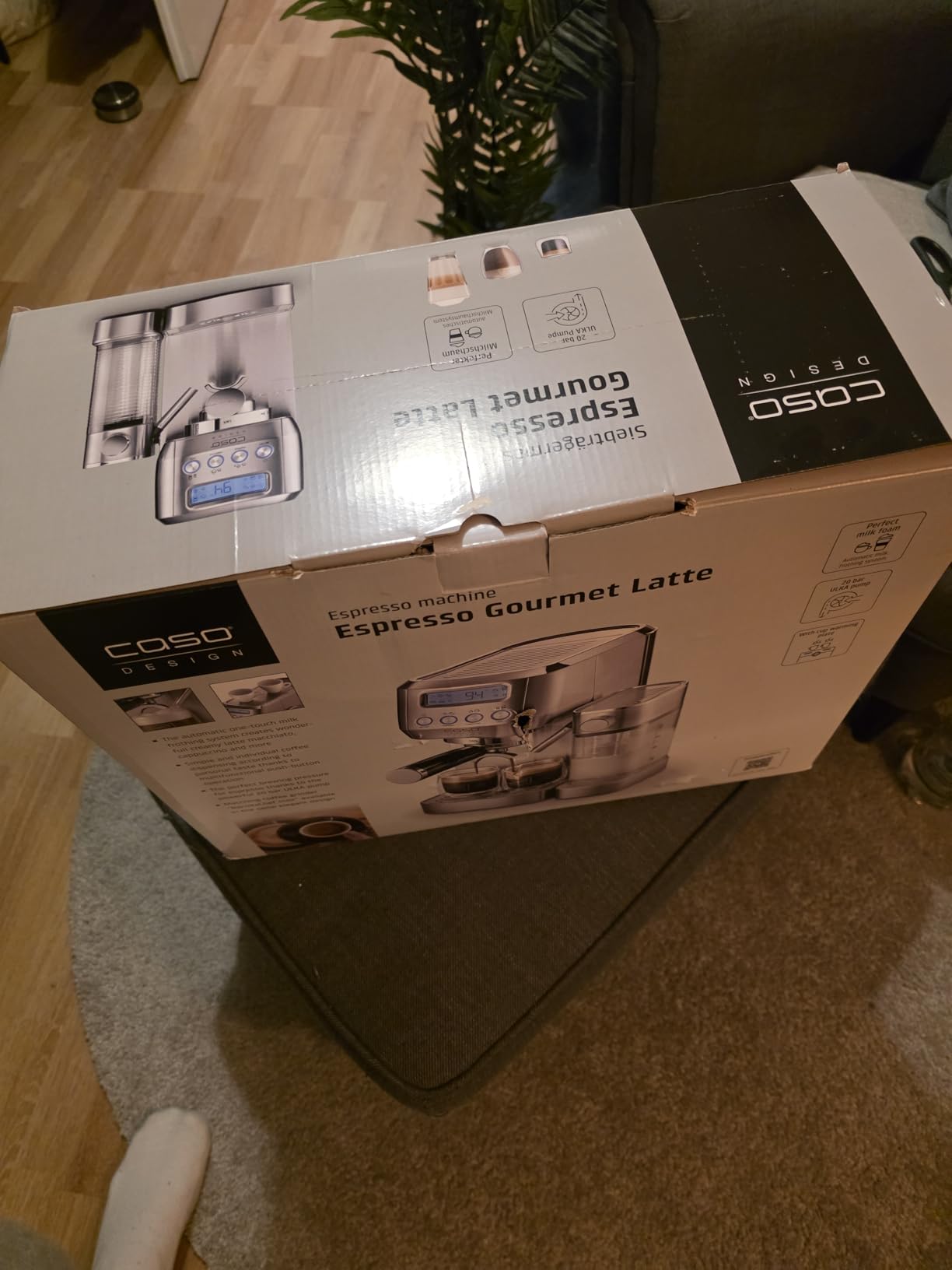 Caso Espresso Gourmet Latte Siebträgermaschine Silber Modern