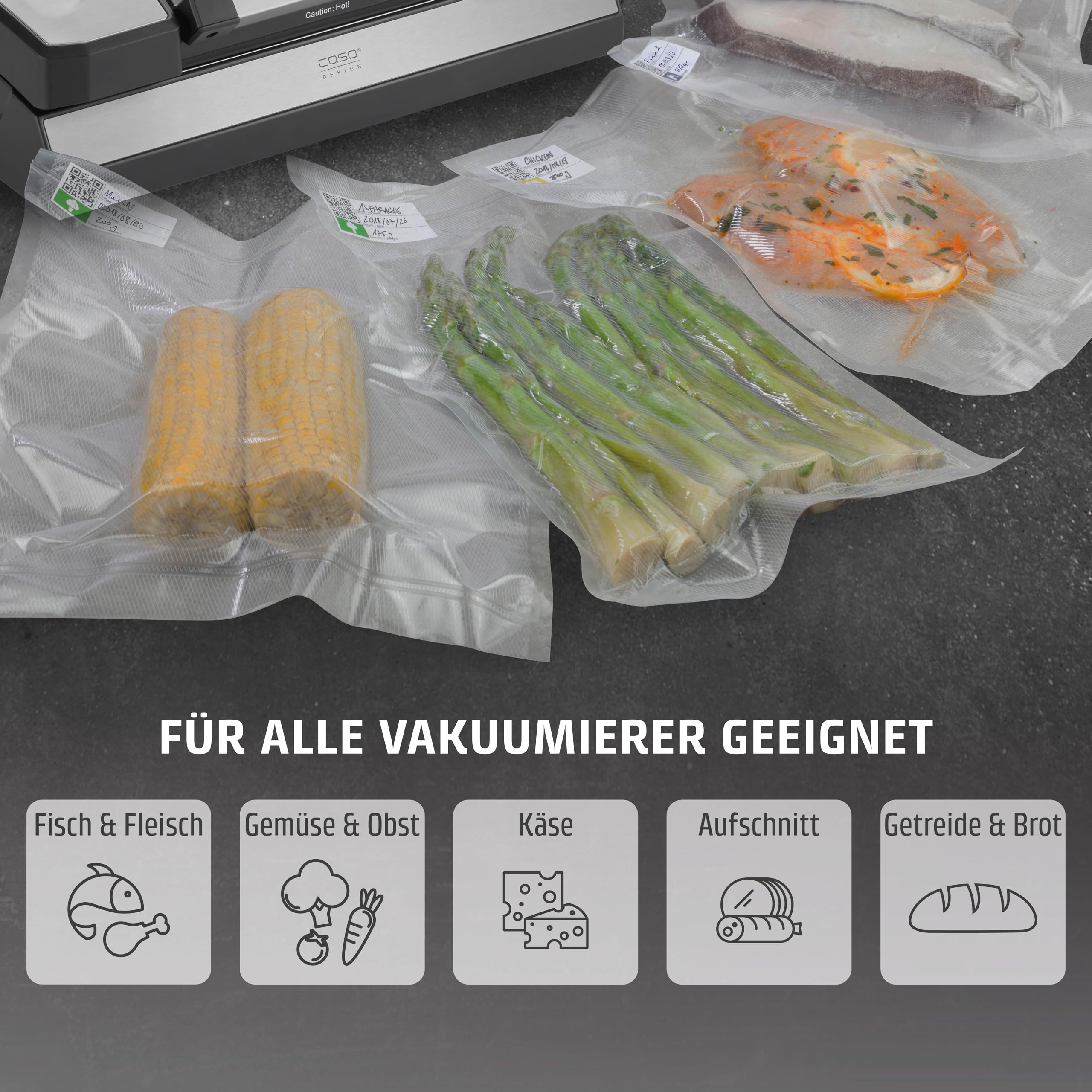 CASO 8 Sterne Folienbeutel 16x23 cm 50 Stück Vakuumbeutel BPA-frei
