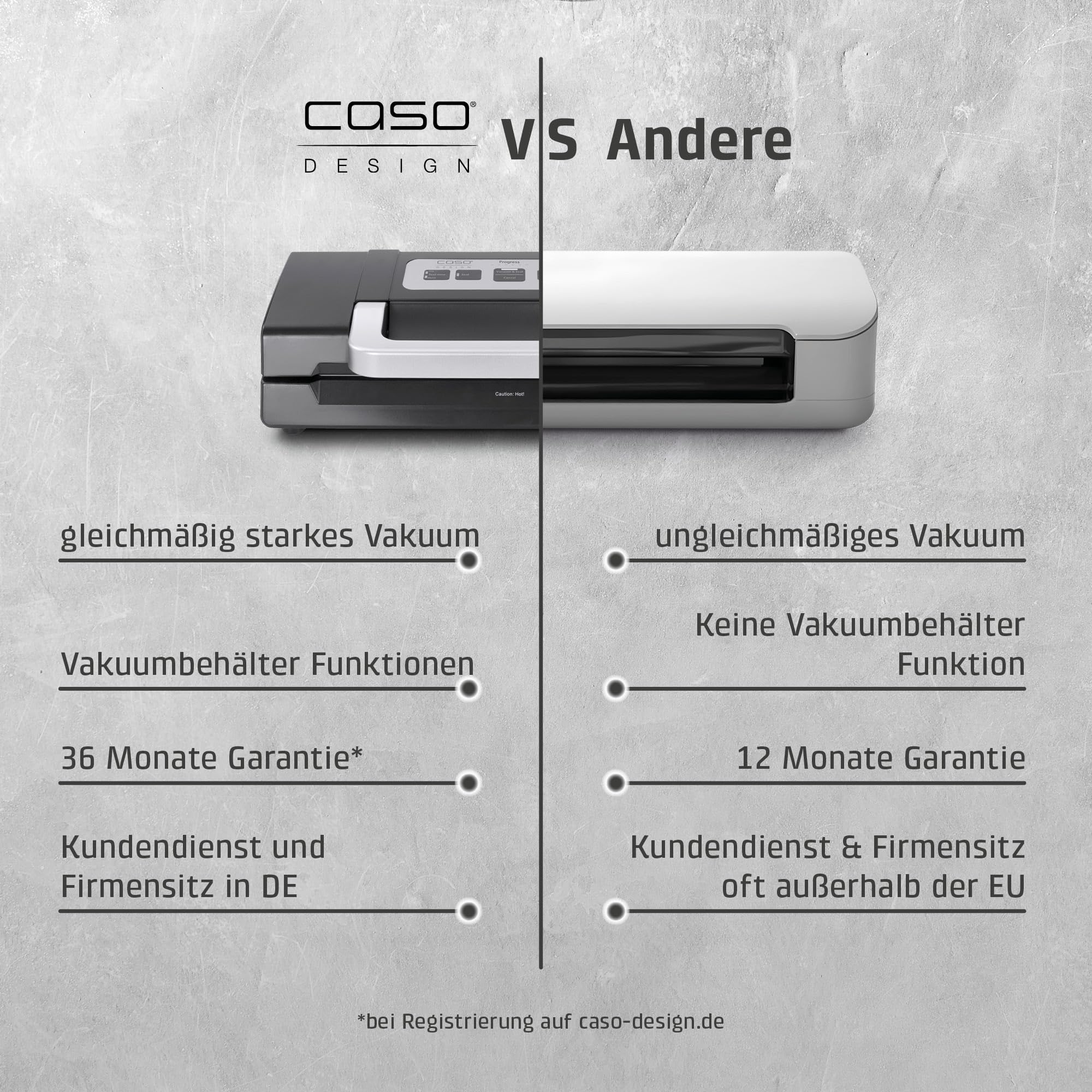 Caso HC170 Vakuumiergerät 9 l/min 30 cm Naht