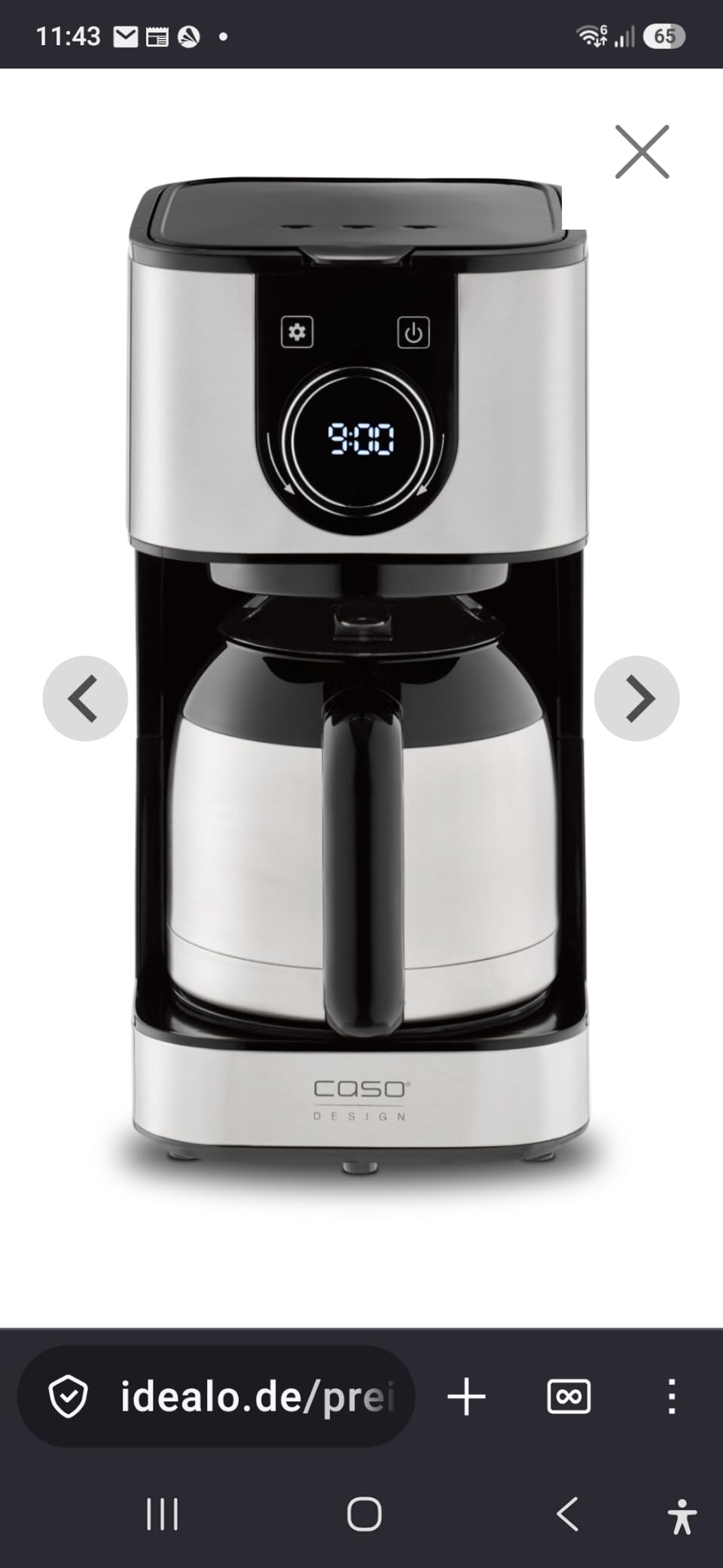 Caso Selection C10 Kaffeemaschine Thermoskanne 1,2 L 10 Tassen