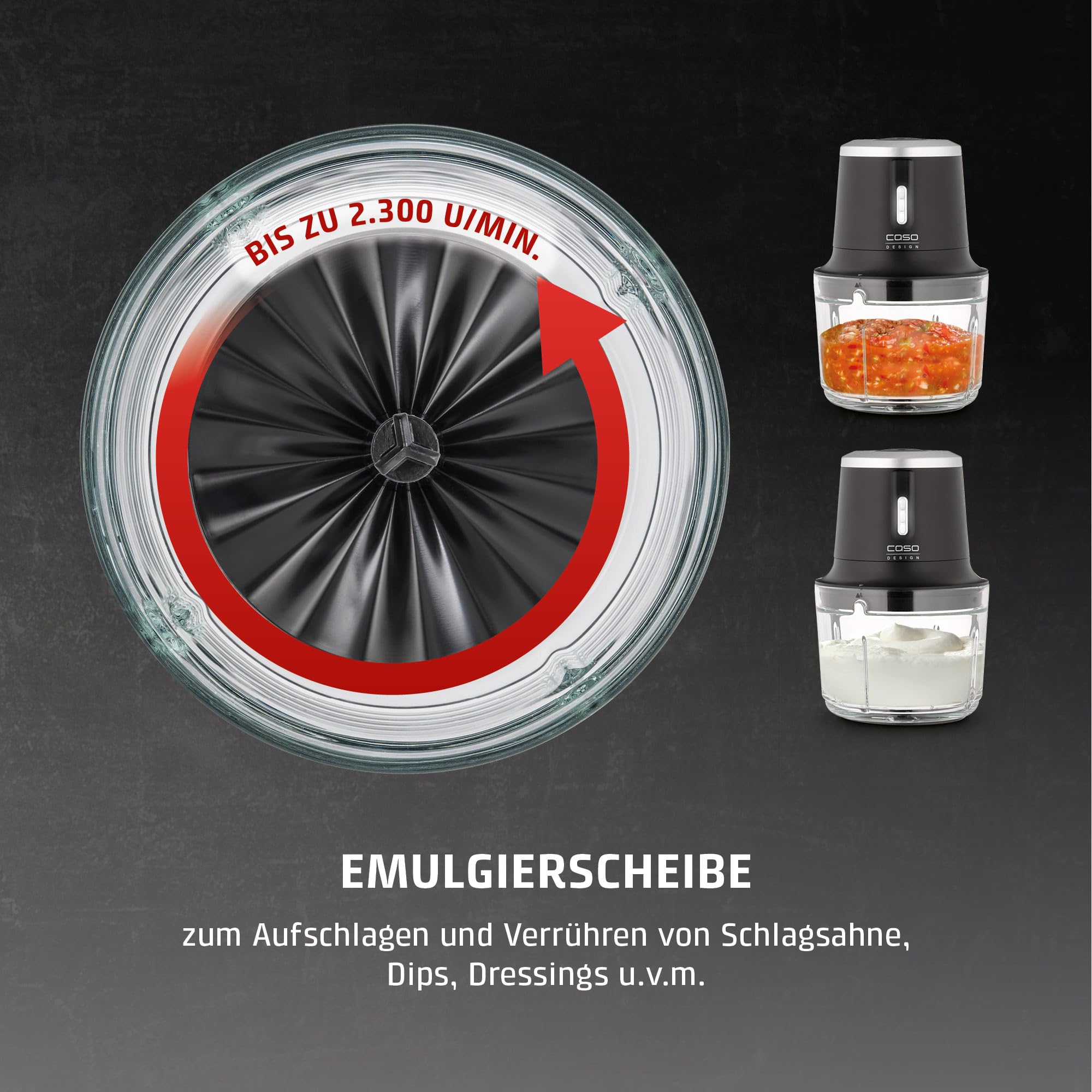 CASO Chop & Go Zerkleinerer Akku 1L 2300 U/min
