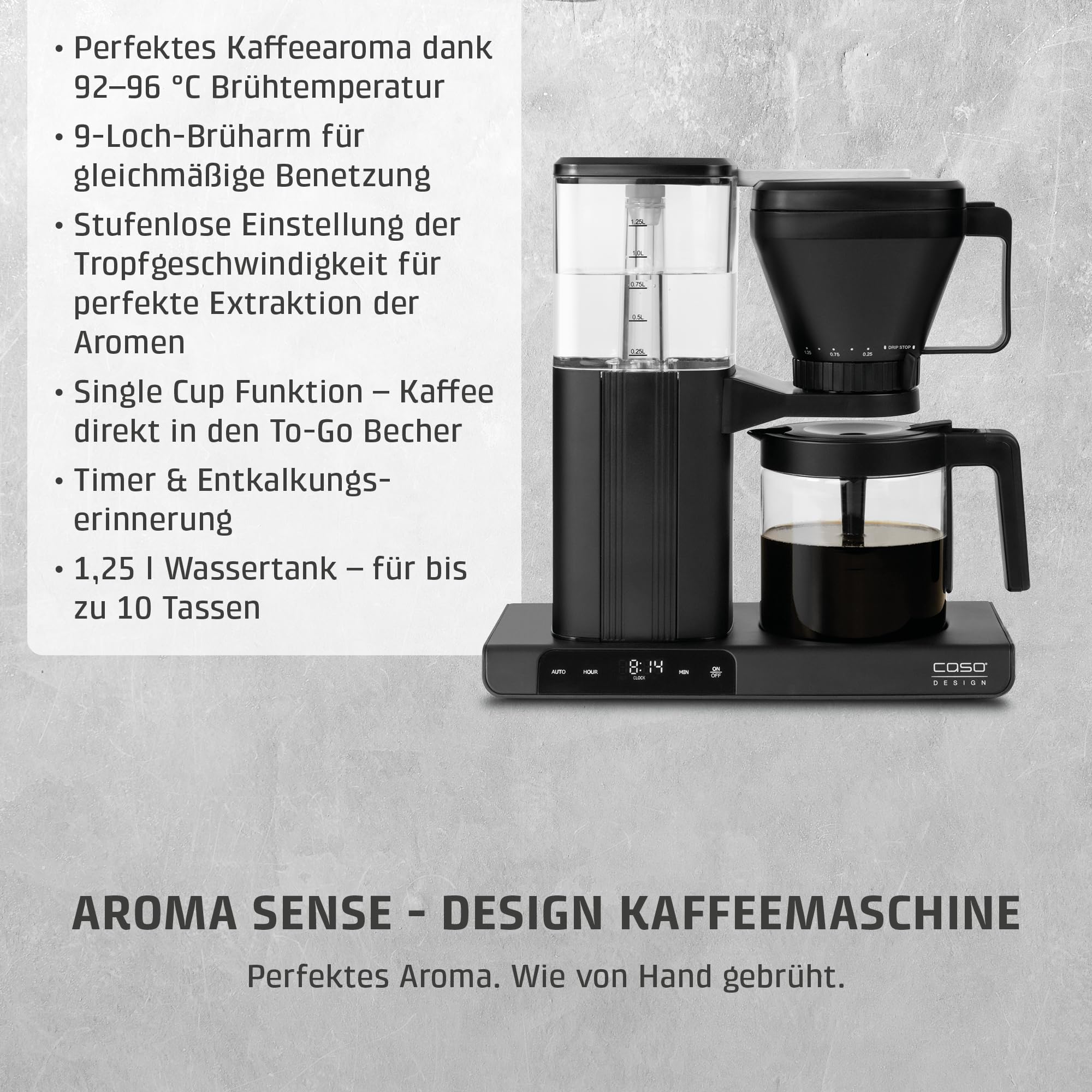 Caso Aroma Sense Kaffeemaschine Permanentfilter Edelstahl