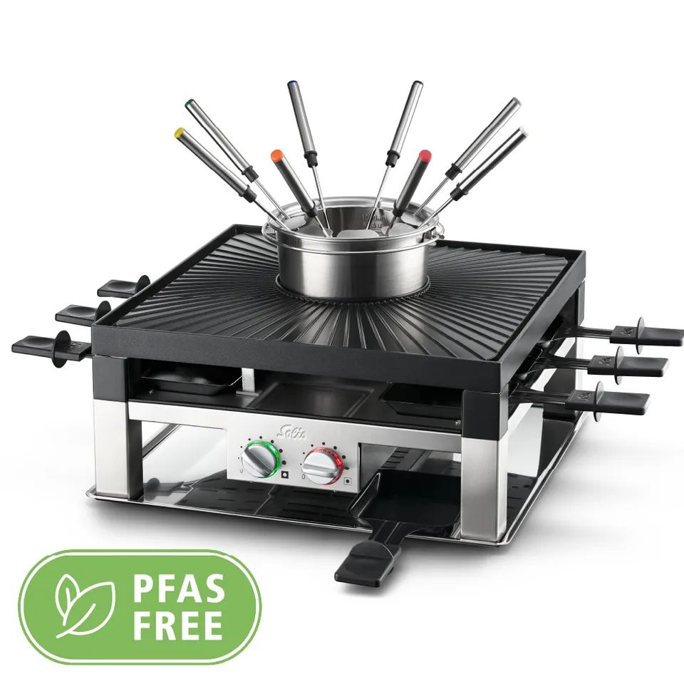 Solis 3 in 1 Combi Grill Tischgrill mit Fondue 8 Personen
