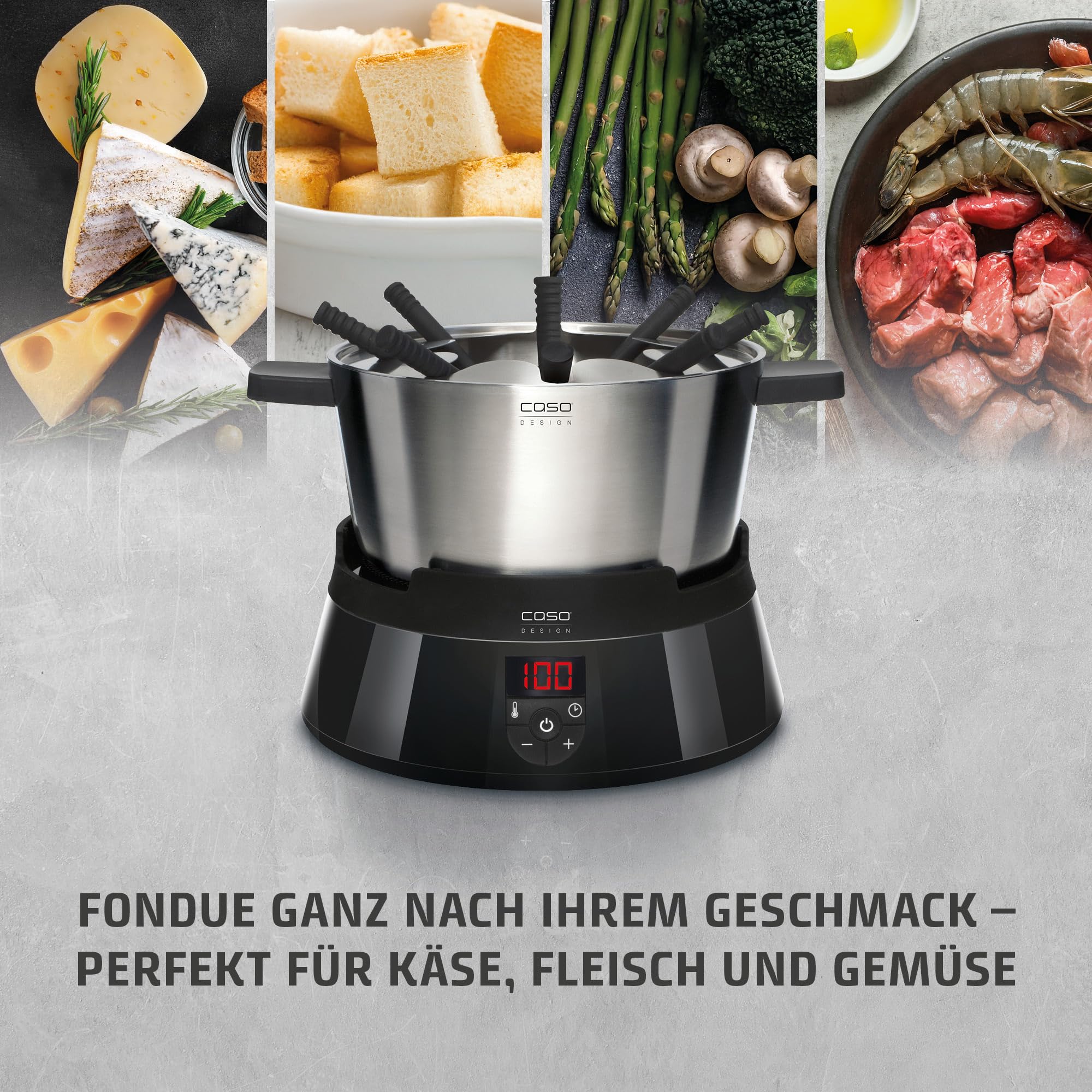 Caso Induktions Fondue 8 Personen Schwarz