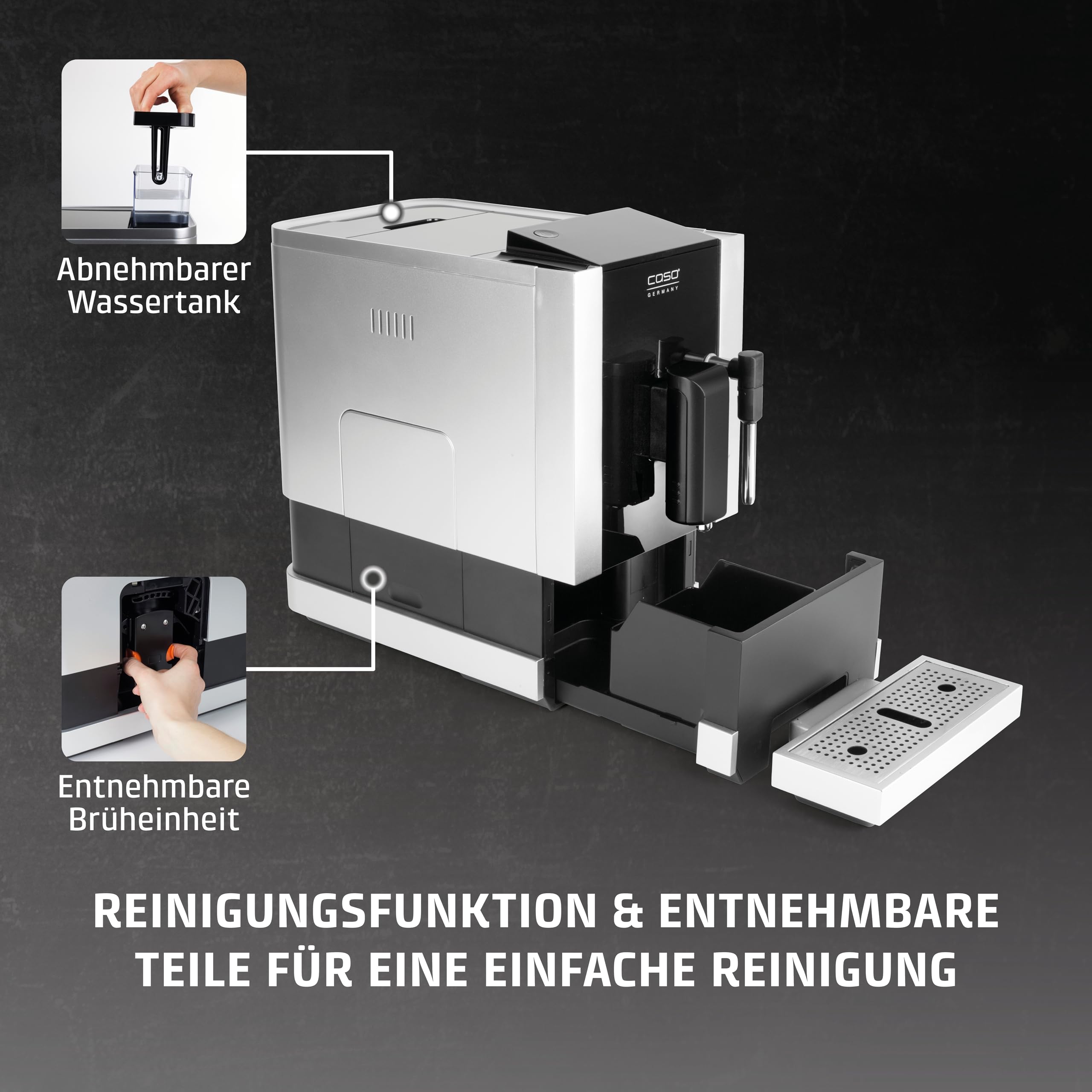 Caso Café Crema One Kaffeevollautomat Edelstahl 160 g