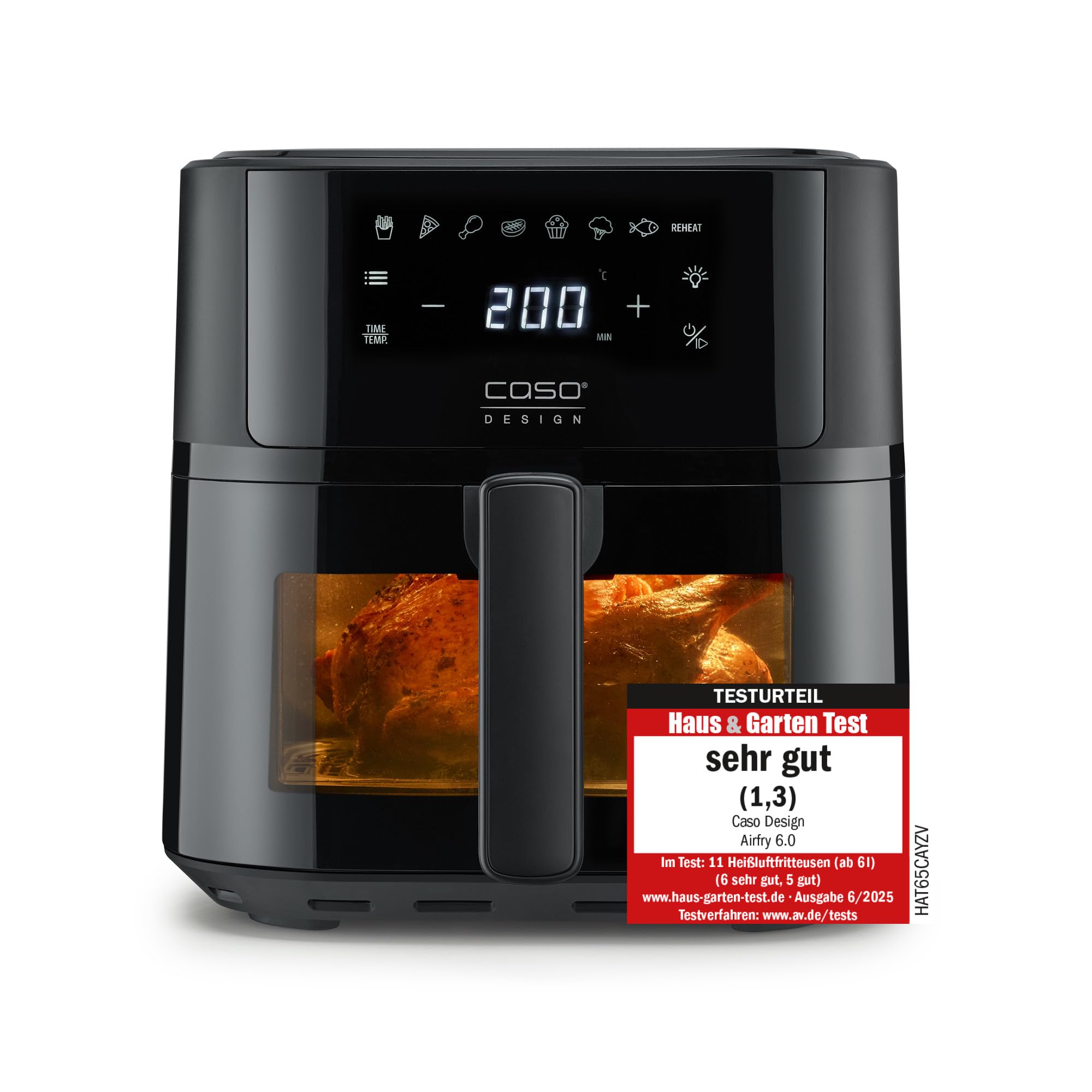 Caso AirFry 6.0 Heißluftfritteuse 6 Liter 38 dB Touch