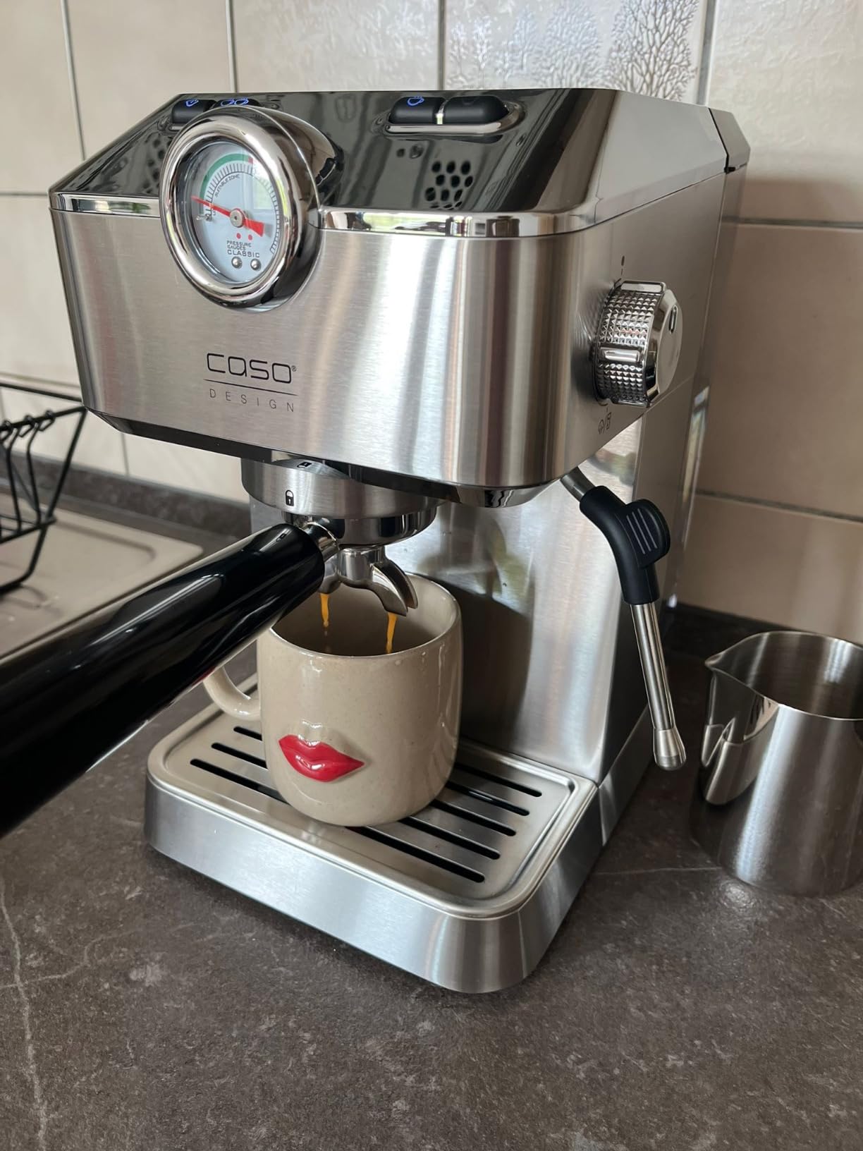CASO Espresso Gourmet Siebträgermaschine Edelstahl 19 bar