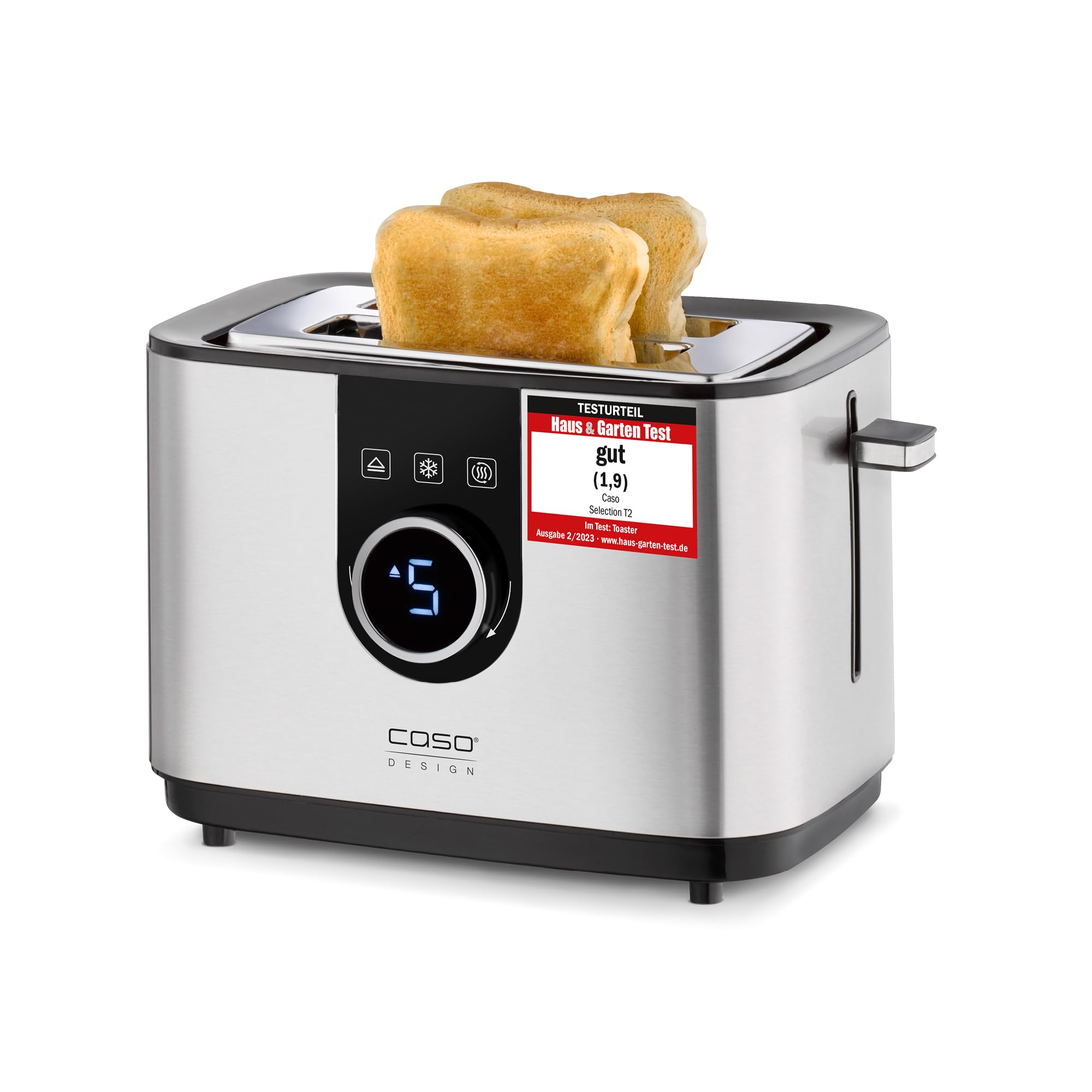 Caso Selection T2 Toaster Edelstahl 2 Scheiben 7 Stufen