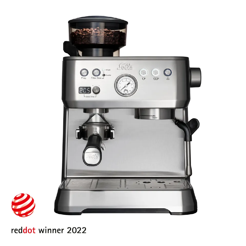 Solis Grind & Infuse Perfetta Siebträger Silber 25 Mahlgrade