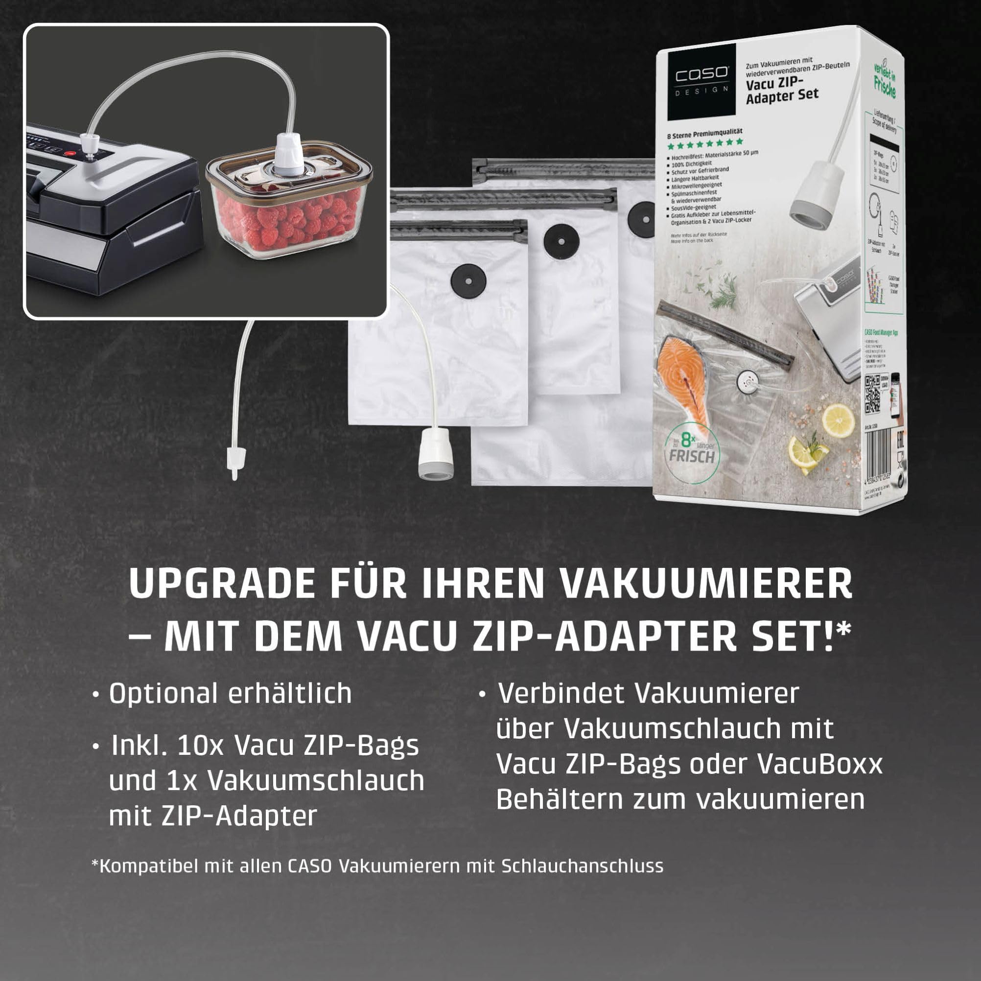 Caso VC 10 Testsieger Vakuumierer 30 cm Sous Vide Beutel