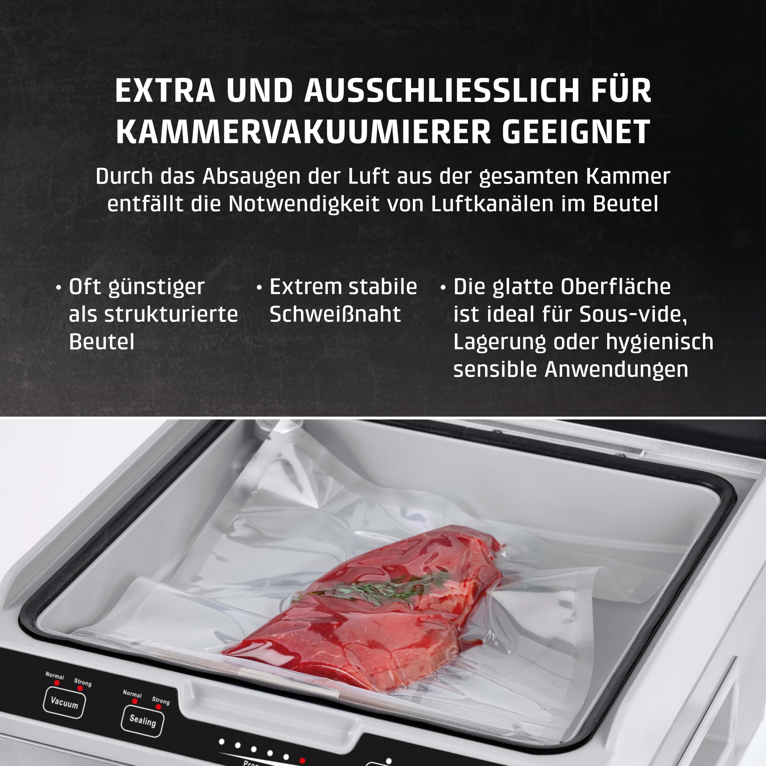 Caso Siegelrandbeutel 25x35 cm 100 Stück 90 µm