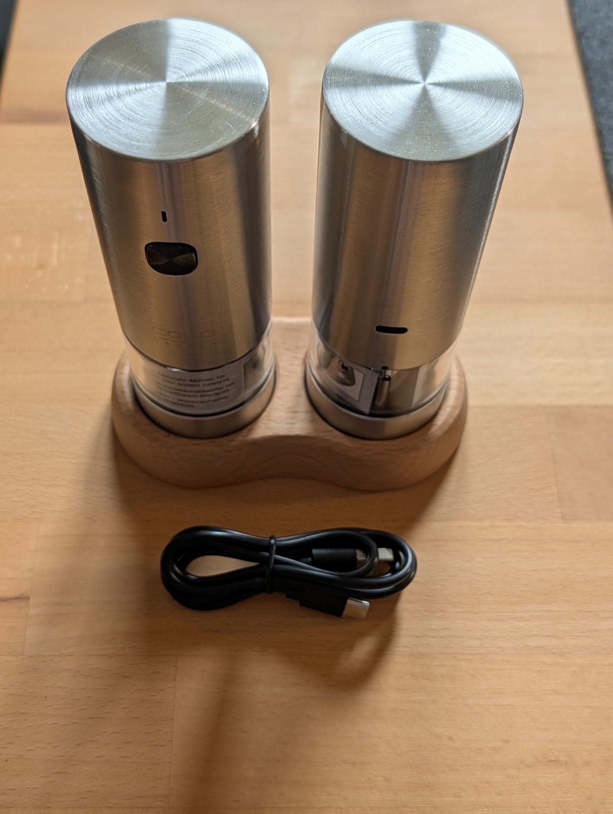 Caso SpiceDuo Salz- & Pfeffermühle Set Edelstahl USB-C 2er