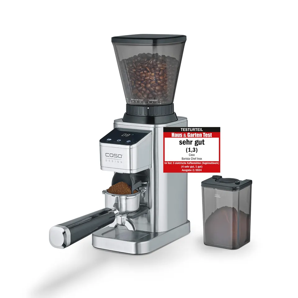 Caso BaristaChef Inox Kaffeemühle Edelstahl 48 Mahlgrade