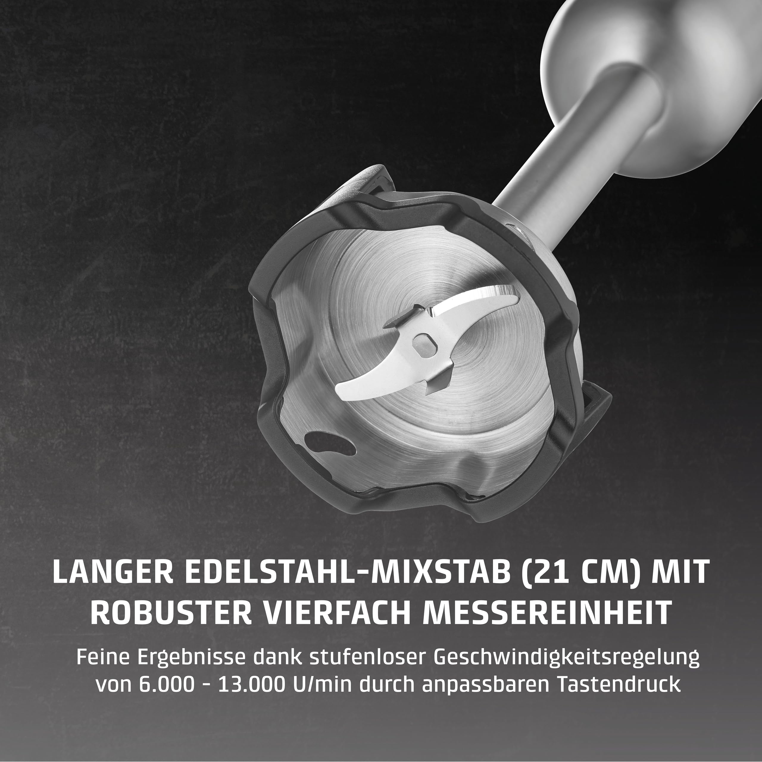 Caso Click & Mash Stabmixer kabellos 4in1 Akku Set