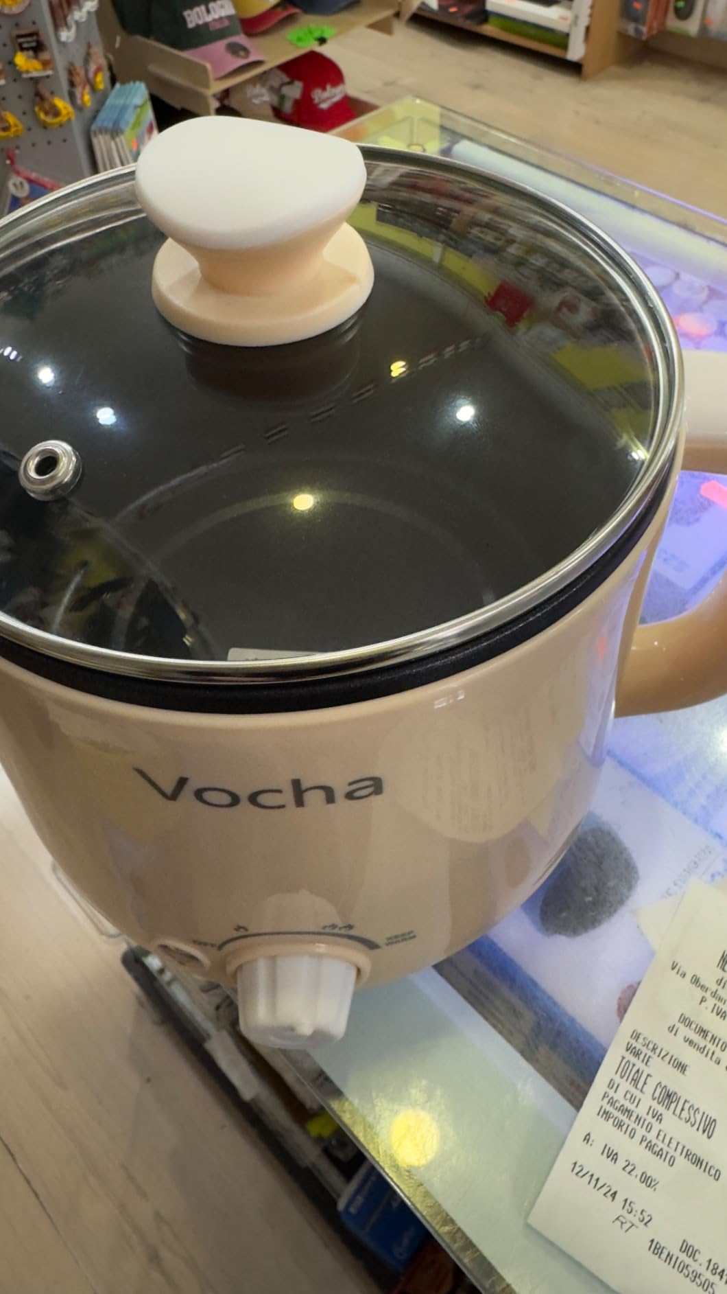 Vocha Electric Pot Hot Pot 1,6 Liter Beige 600 Watt