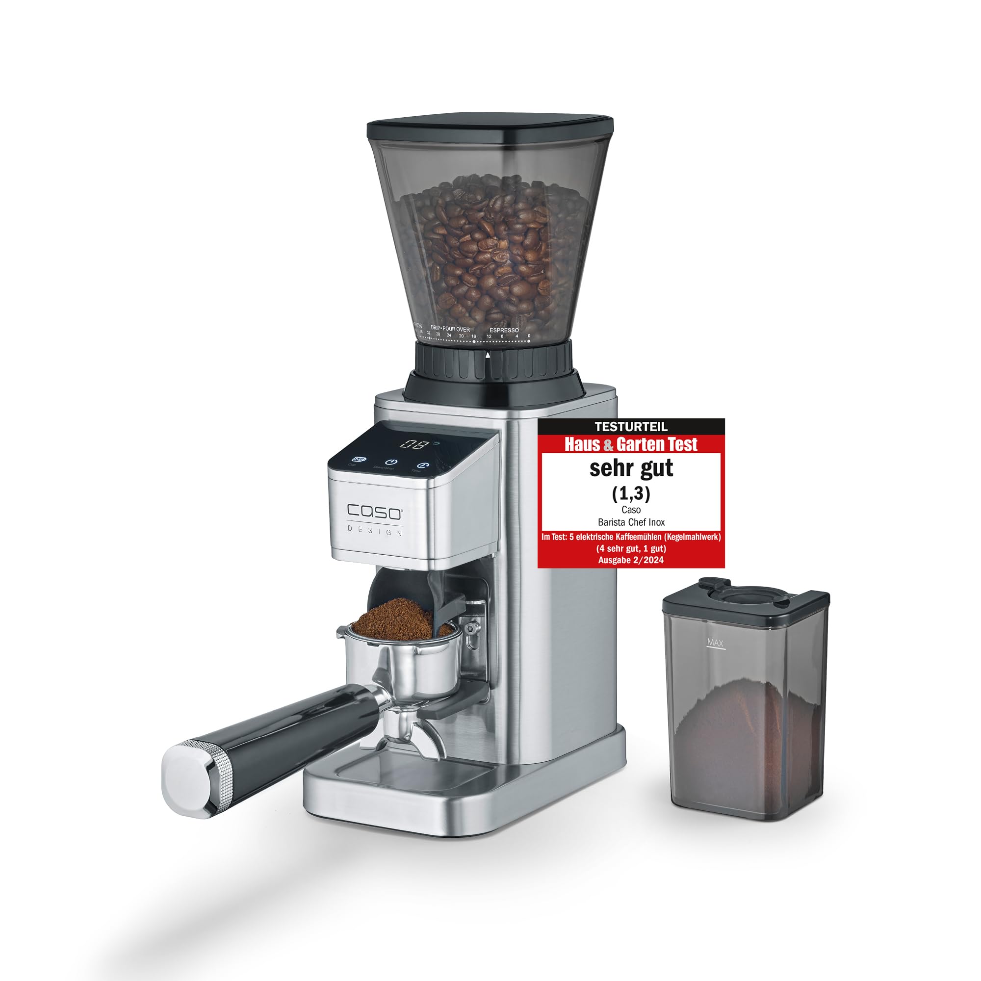 Caso BaristaChef Inox Kaffeemühle Edelstahl 48 Mahlgrade