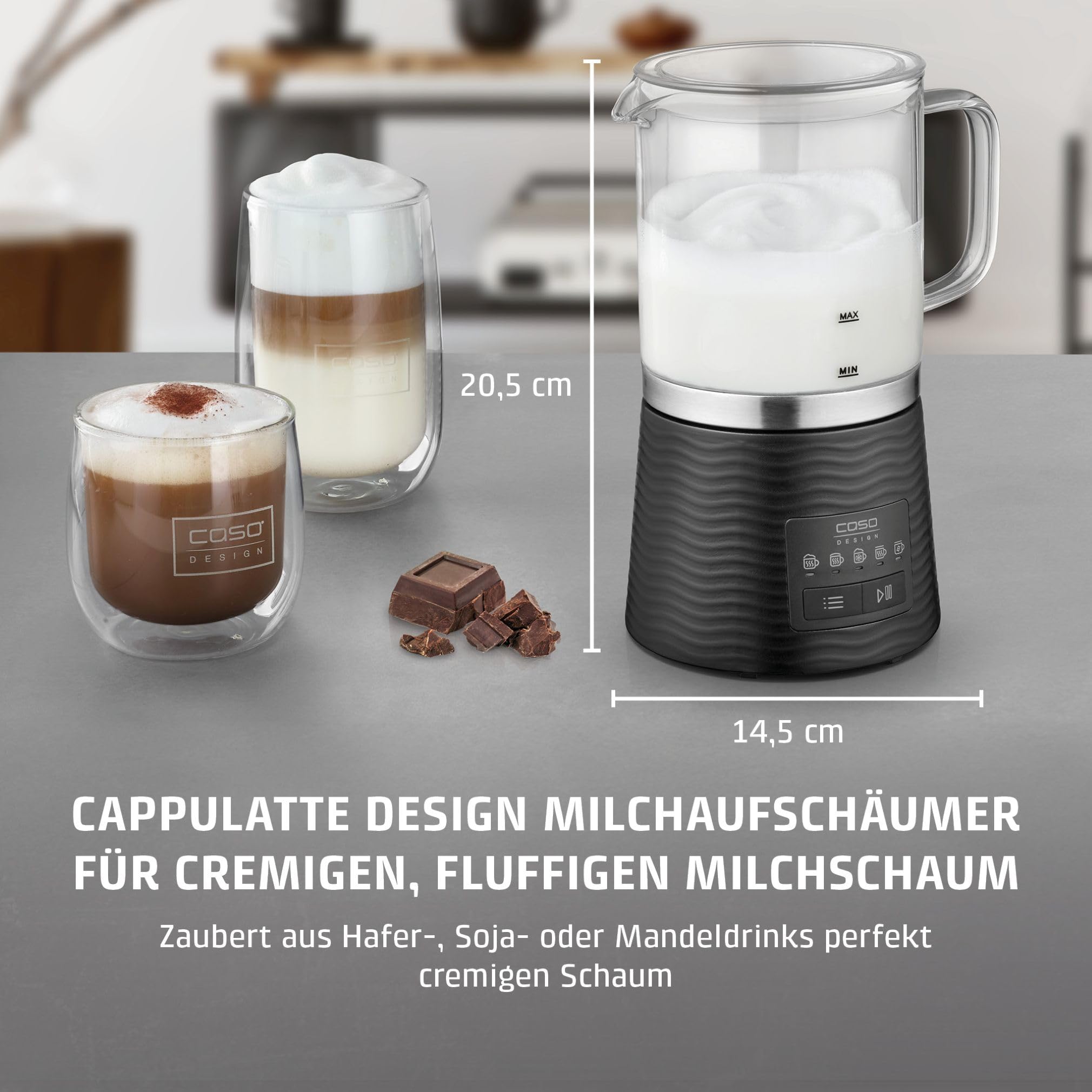 CASO CappuLatte Milchaufschäumer Glas 250/400 ml