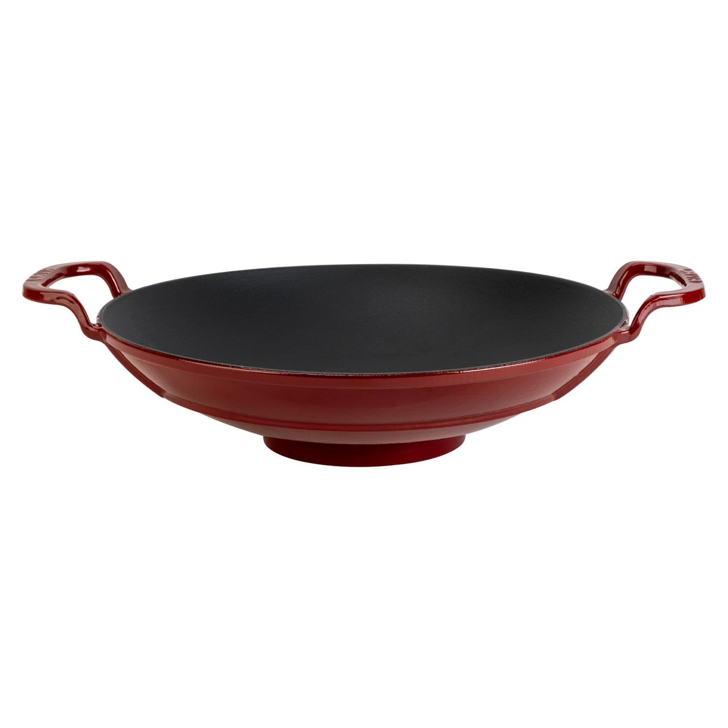 Lava Signature Wokpfanne 38 cm Burgund Gusseisen