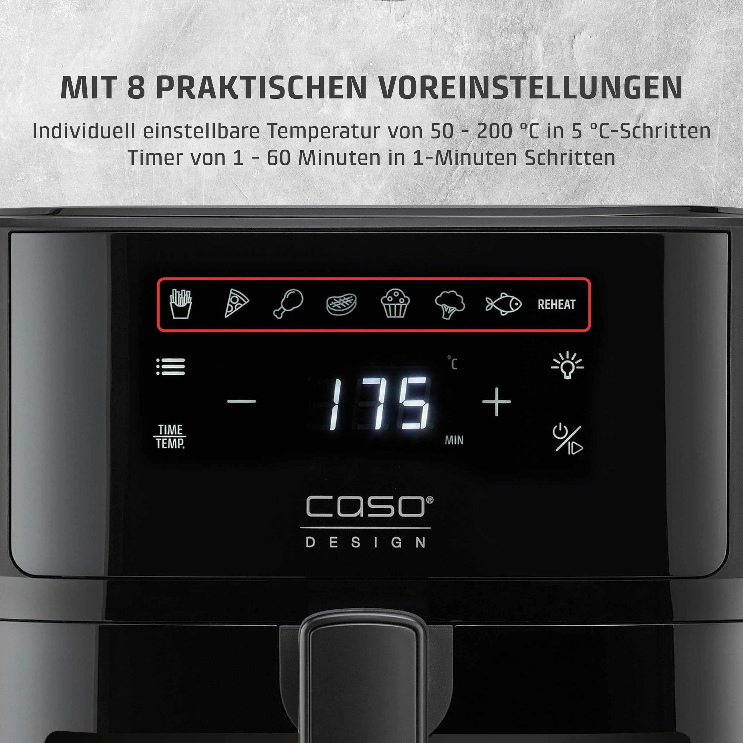 Caso AirFry 6.0 Heißluftfritteuse 6 Liter 38 dB Touch