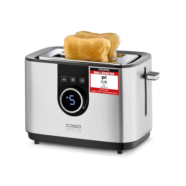 Caso Selection T2 Toaster Edelstahl 2 Scheiben 7 Stufen