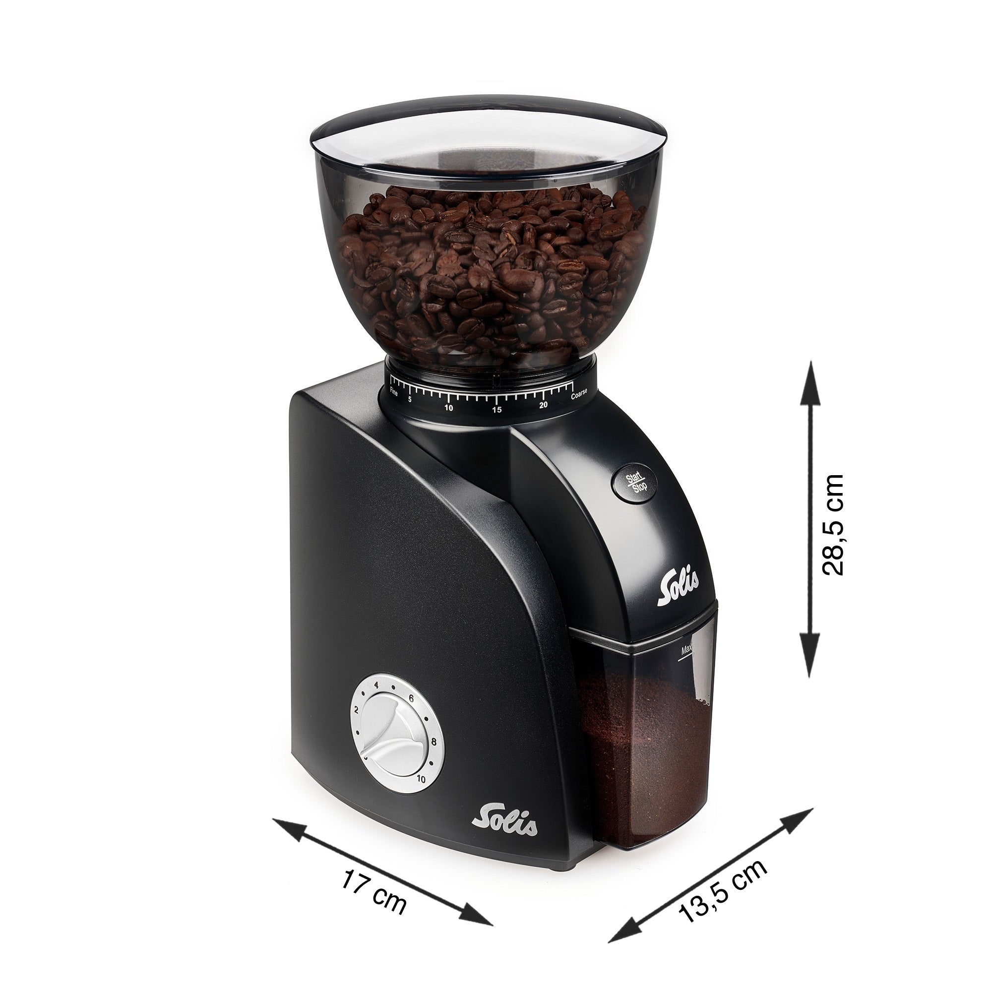 Solis Scala Zero Static Kaffeemühle Schwarz 24 Mahlgrade