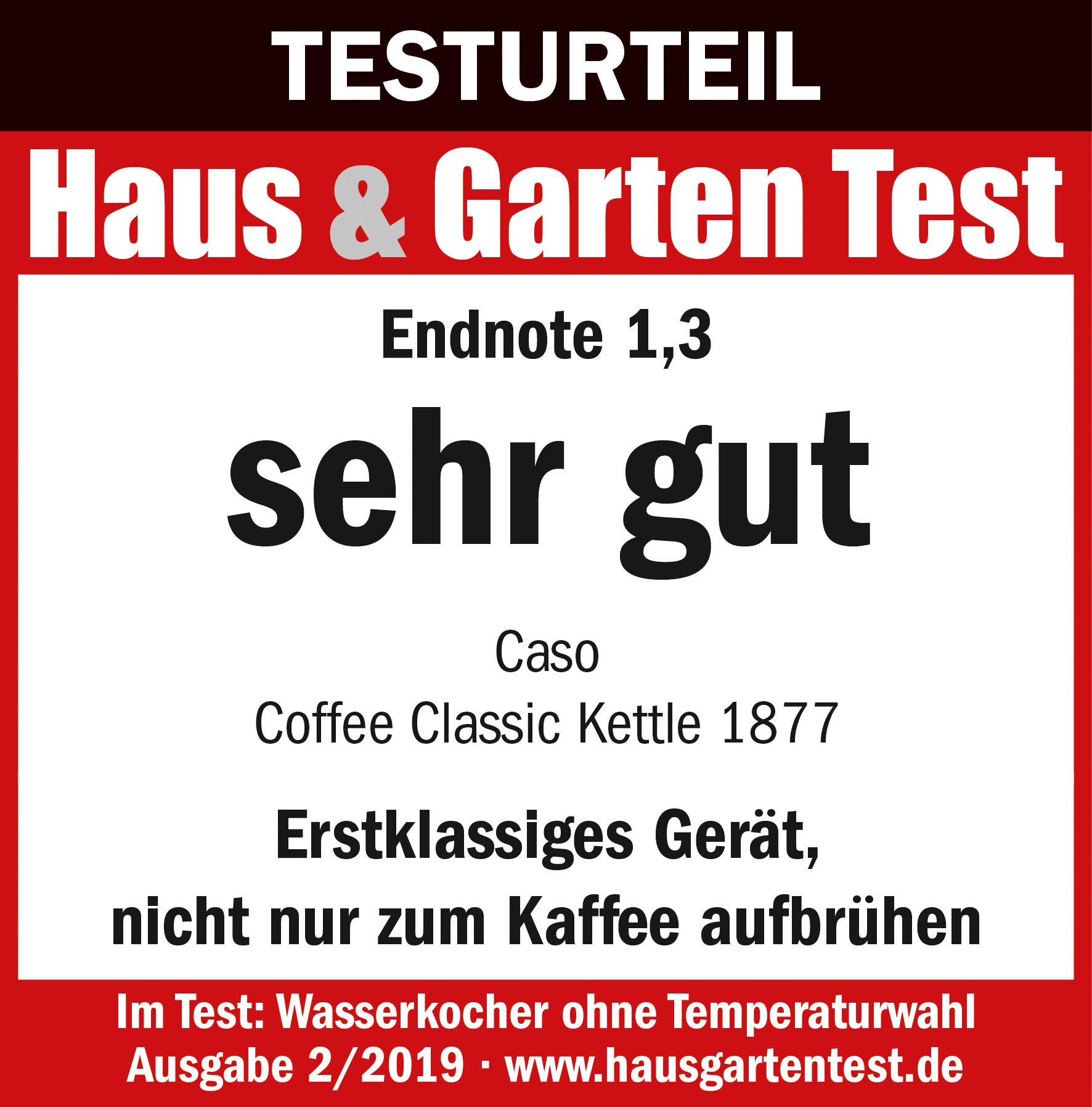 Caso Coffee Classic Kettle Wasserkocher 0,6 L Schwarz Edelstahl