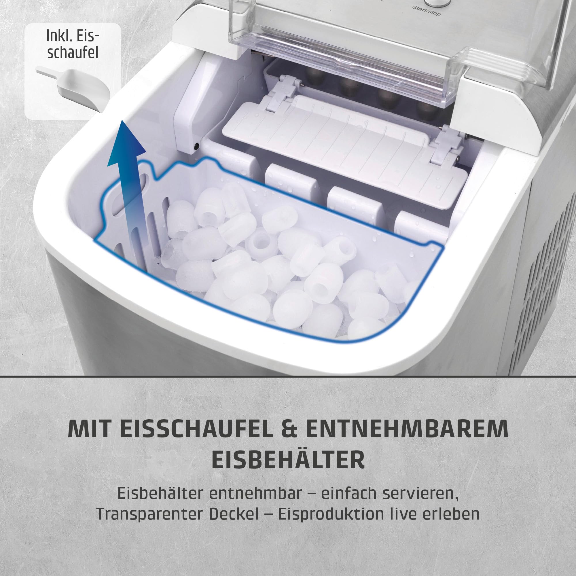 CASO IceChef Pro Eiswürfelmaschine Edelstahl 12 kg LCD